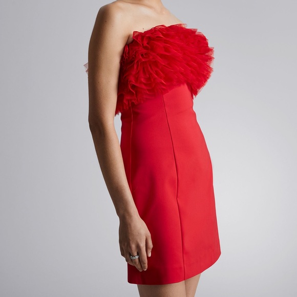 & Other Stories Ruffled Strapless Mini Dress - Picture 2 of 4